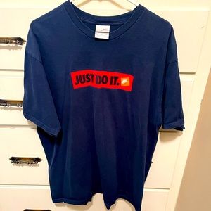 Nike Just Do It T Shirt Mens Size XL Blue with Logo